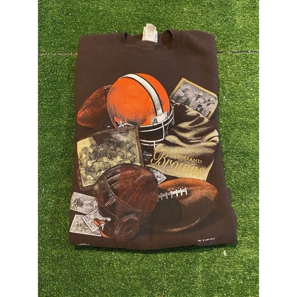 Vintage Cleveland Browns sweatshirt mens medium brown orange football 90s RK